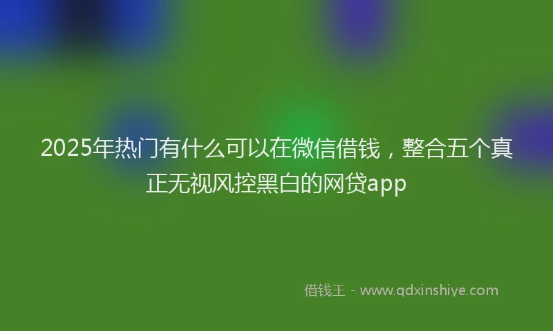 2025年热门有什么可以在微信借钱，整合五个真正无视风控黑白的网贷app