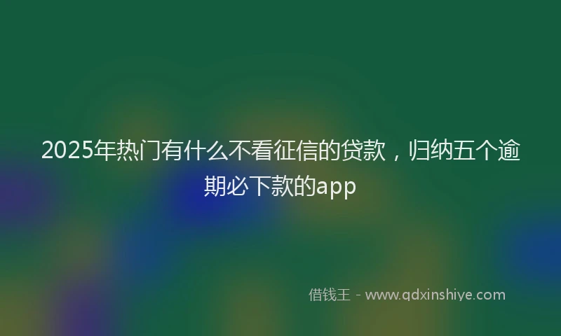 2025年热门有什么不看征信的贷款，归纳五个逾期必下款的app