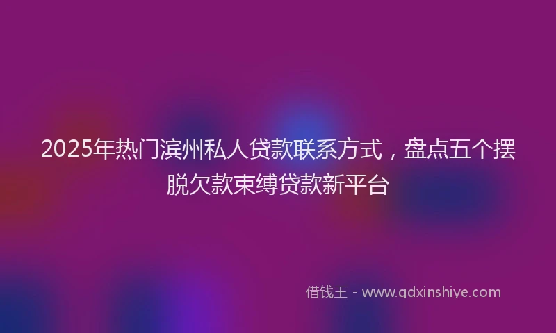 2025年热门滨州私人贷款联系方式，盘点五个摆脱欠款束缚贷款新平台