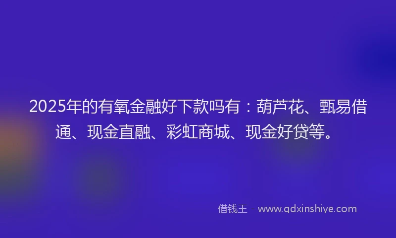 2025年的有氧金融好下款吗有：葫芦花、甄易借通、现金直融、彩虹商城、现金好贷等。