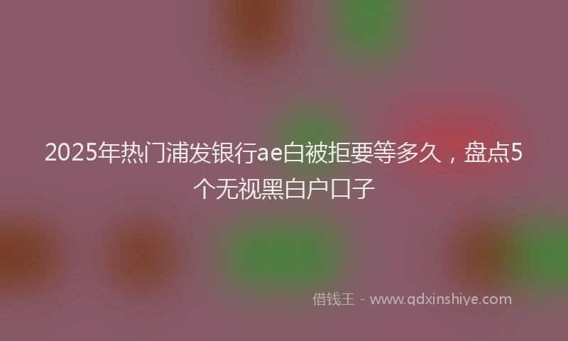 2025年热门浦发银行ae白被拒要等多久，盘点5个无视黑白户口子