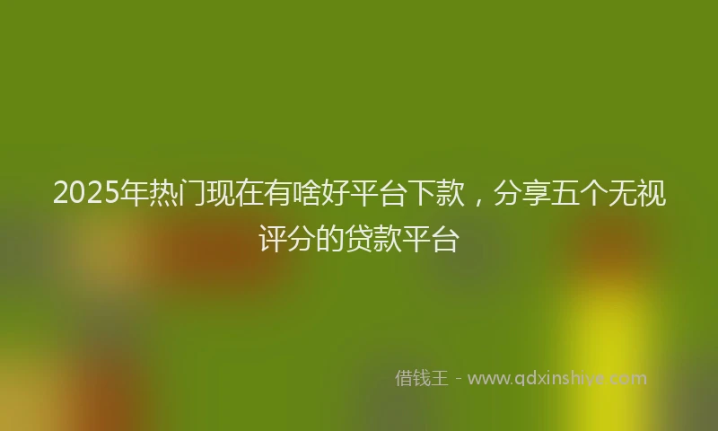 2025年热门现在有啥好平台下款，分享五个无视评分的贷款平台