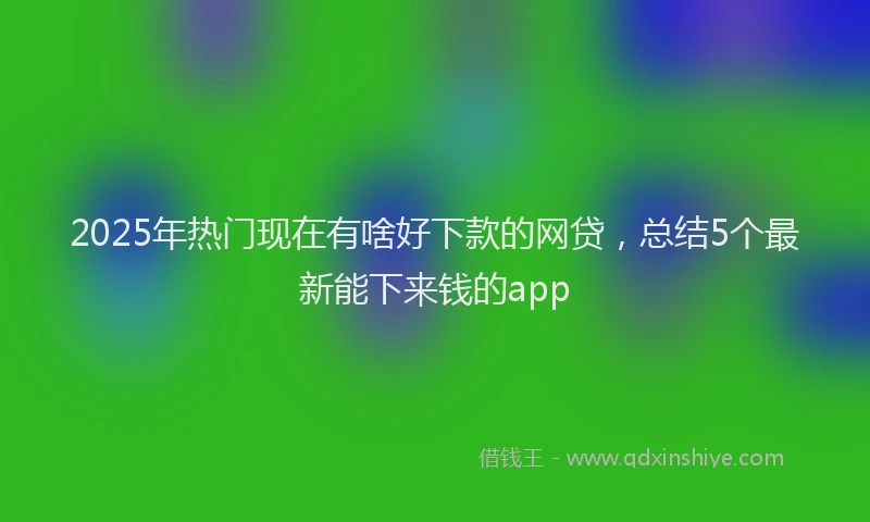 2025年热门现在有啥好下款的网贷，总结5个最新能下来钱的app