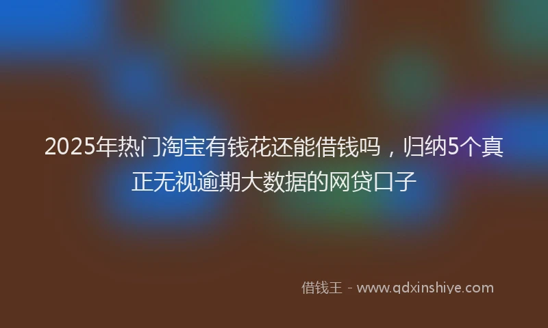 2025年热门淘宝有钱花还能借钱吗，归纳5个真正无视逾期大数据的网贷口子