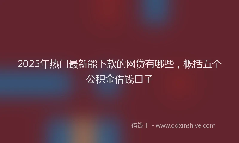 2025年热门最新能下款的网贷有哪些，概括五个公积金借钱口子