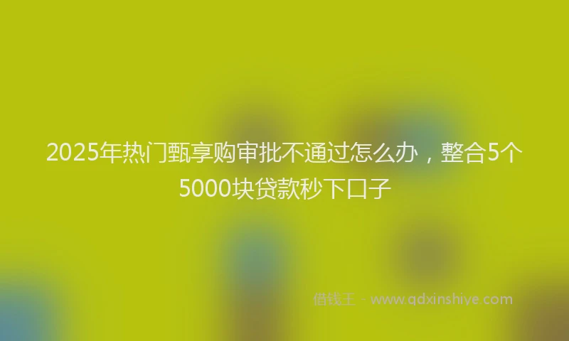 2025年热门甄享购审批不通过怎么办，整合5个5000块贷款秒下口子