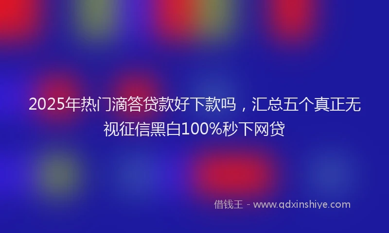 2025年热门滴答贷款好下款吗，汇总五个真正无视征信黑白100%秒下网贷