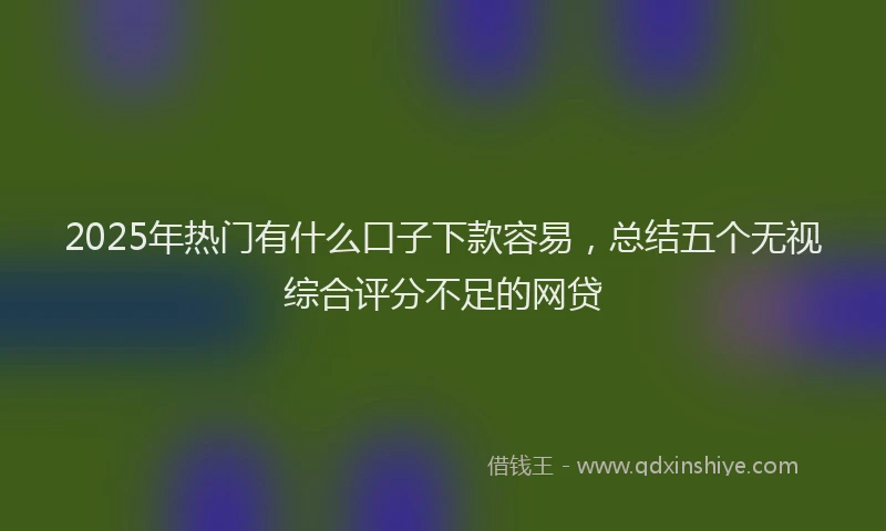 2025年热门有什么口子下款容易，总结五个无视综合评分不足的网贷