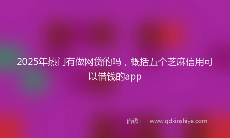 2025年热门有做网贷的吗，概括五个芝麻信用可以借钱的app
