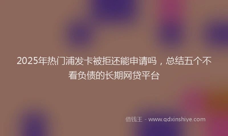 2025年热门浦发卡被拒还能申请吗，总结五个不看负债的长期网贷平台