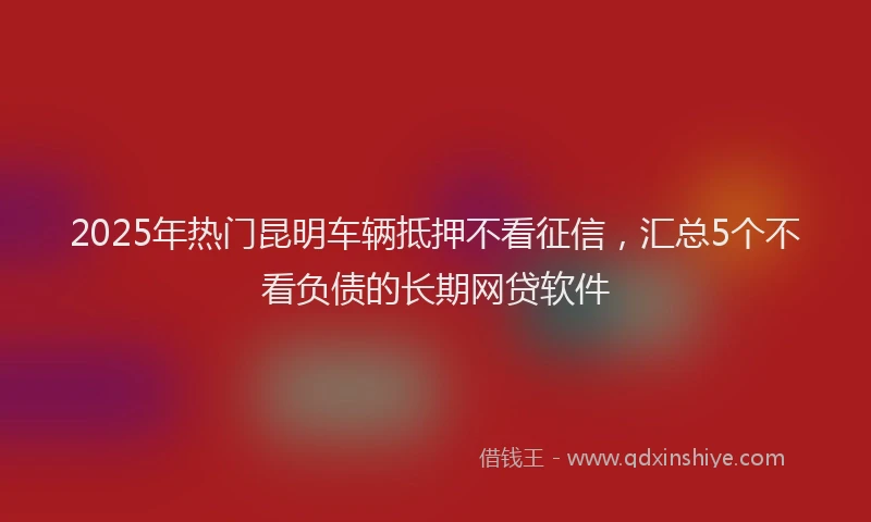 2025年热门昆明车辆抵押不看征信，汇总5个不看负债的长期网贷软件