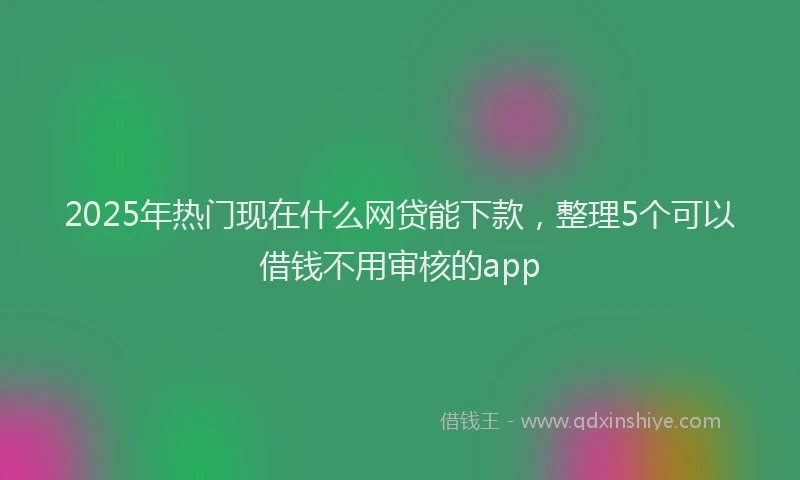 2025年热门现在什么网贷能下款，整理5个可以借钱不用审核的app