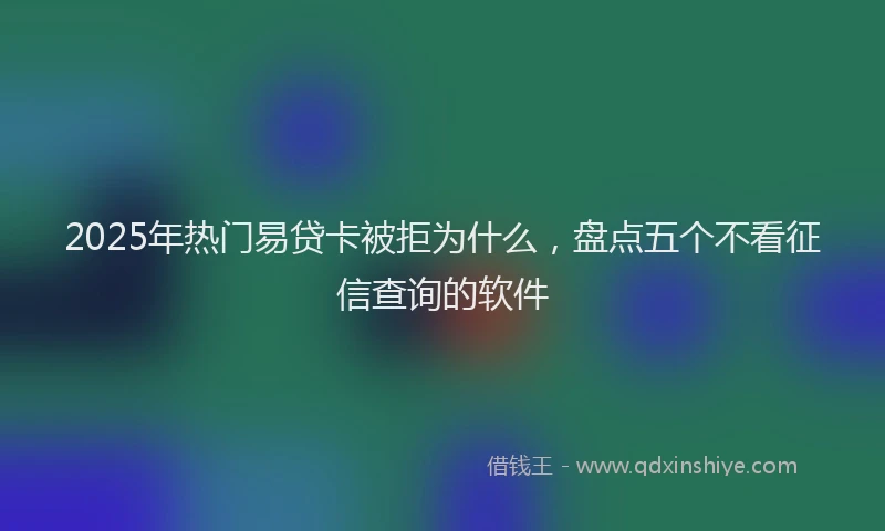 2025年热门易贷卡被拒为什么，盘点五个不看征信查询的软件