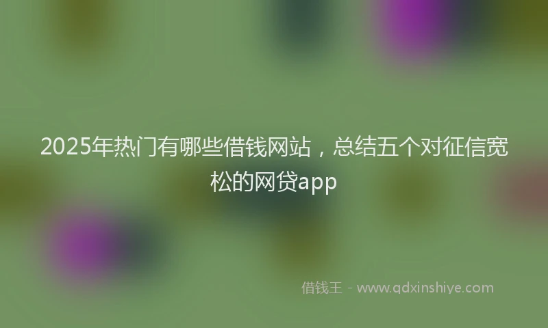 2025年热门有哪些借钱网站，总结五个对征信宽松的网贷app