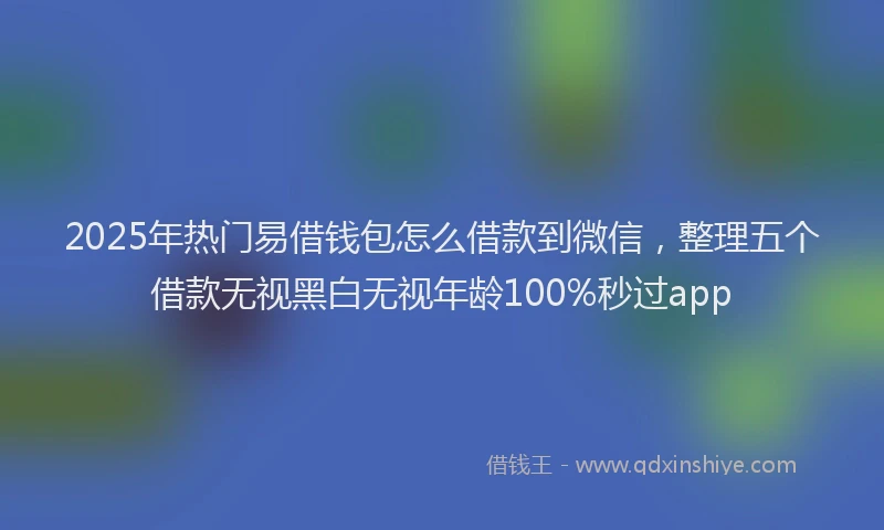 2025年热门易借钱包怎么借款到微信，整理五个借款无视黑白无视年龄100%秒过app