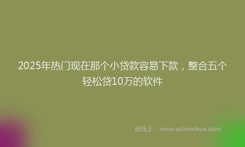 2025年热门现在那个小贷款容易下款，整合五个轻松贷10万的软件