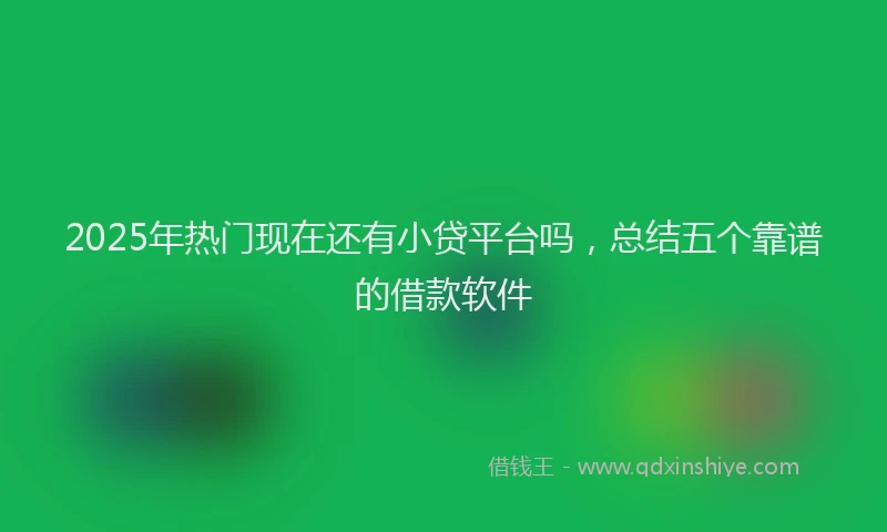 2025年热门现在还有小贷平台吗，总结五个靠谱的借款软件