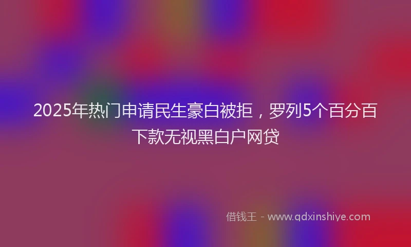 2025年热门申请民生豪白被拒，罗列5个百分百下款无视黑白户网贷