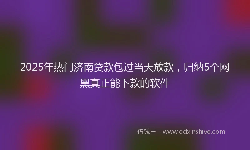 2025年热门济南贷款包过当天放款，归纳5个网黑真正能下款的软件