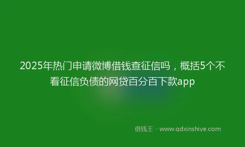 2025年热门申请微博借钱查征信吗，概括5个不看征信负债的网贷百分百下款app