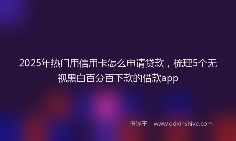 2025年热门用信用卡怎么申请贷款，梳理5个无视黑白百分百下款的借款app