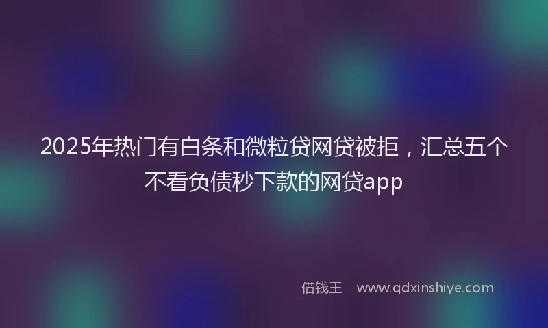 2025年热门有白条和微粒贷网贷被拒，汇总五个不看负债秒下款的网贷app