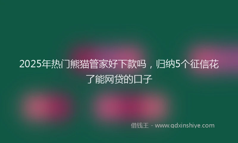 2025年热门熊猫管家好下款吗，归纳5个征信花了能网贷的口子