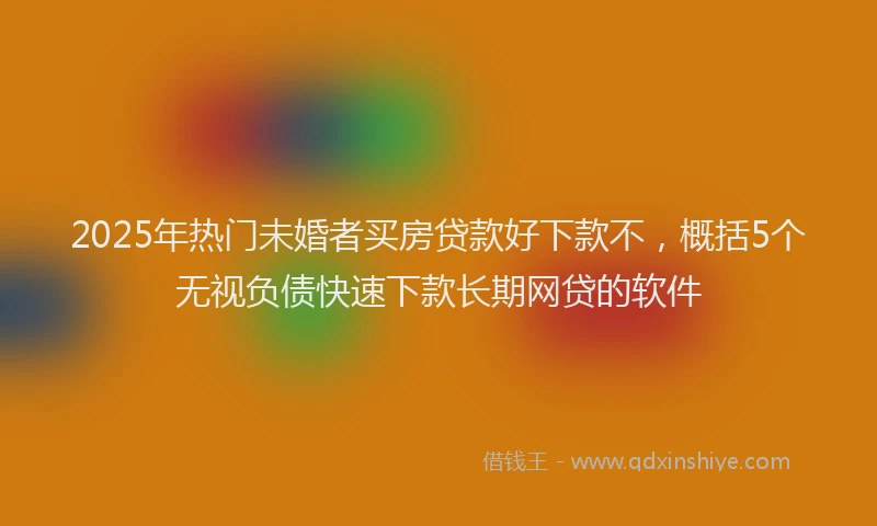 2025年热门未婚者买房贷款好下款不，概括5个无视负债快速下款长期网贷的软件