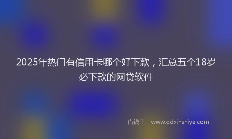 2025年热门有信用卡哪个好下款，汇总五个18岁必下款的网贷软件