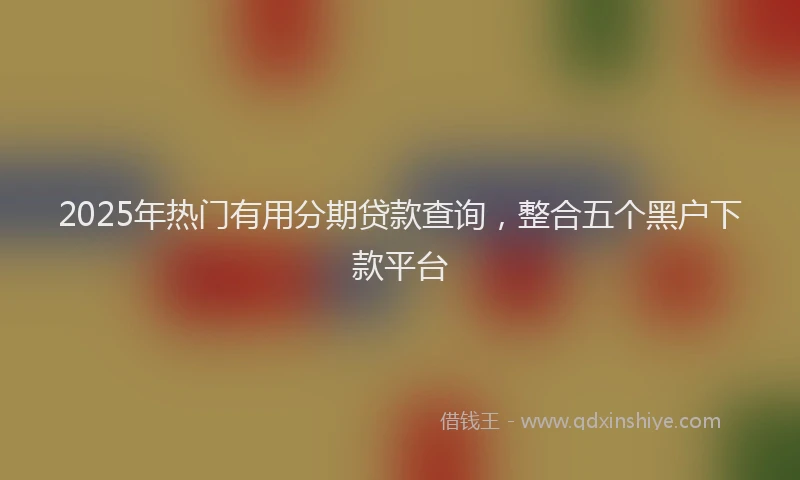 2025年热门有用分期贷款查询，整合五个黑户下款平台