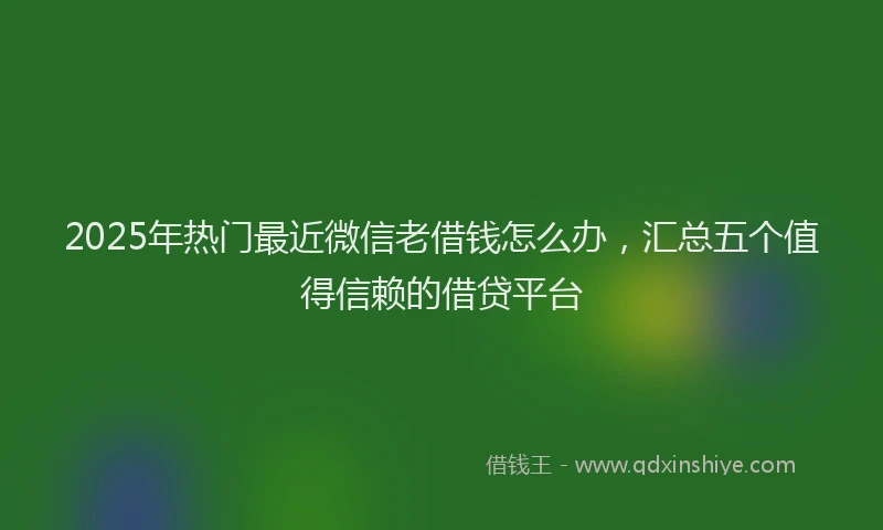 2025年热门最近微信老借钱怎么办，汇总五个值得信赖的借贷平台