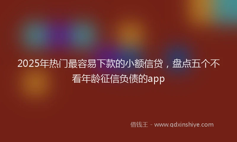 2025年热门最容易下款的小额信贷，盘点五个不看年龄征信负债的app