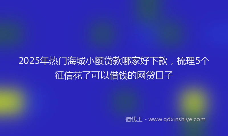 2025年热门海城小额贷款哪家好下款，梳理5个征信花了可以借钱的网贷口子