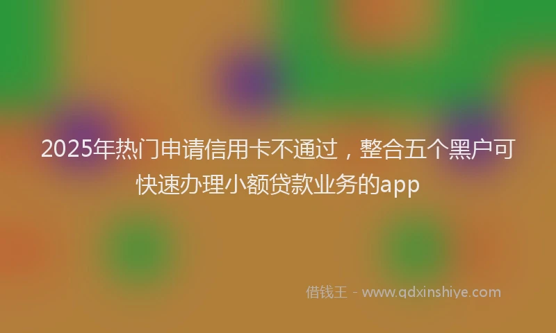 2025年热门申请信用卡不通过，整合五个黑户可快速办理小额贷款业务的app
