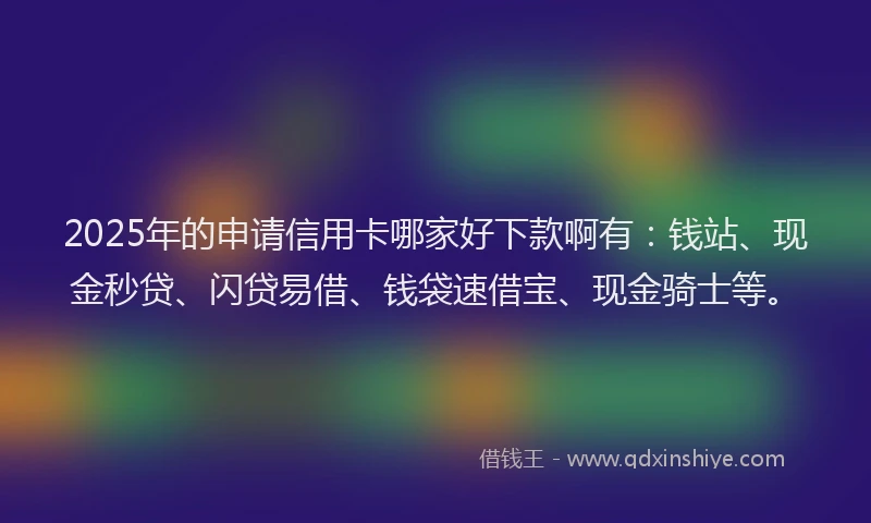 2025年的申请信用卡哪家好下款啊有：钱站、现金秒贷、闪贷易借、钱袋速借宝、现金骑士等。