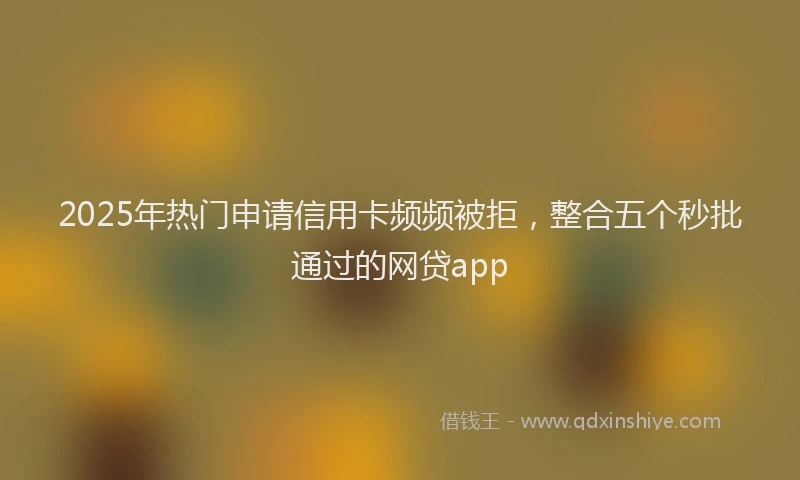 2025年热门申请信用卡频频被拒，整合五个秒批通过的网贷app