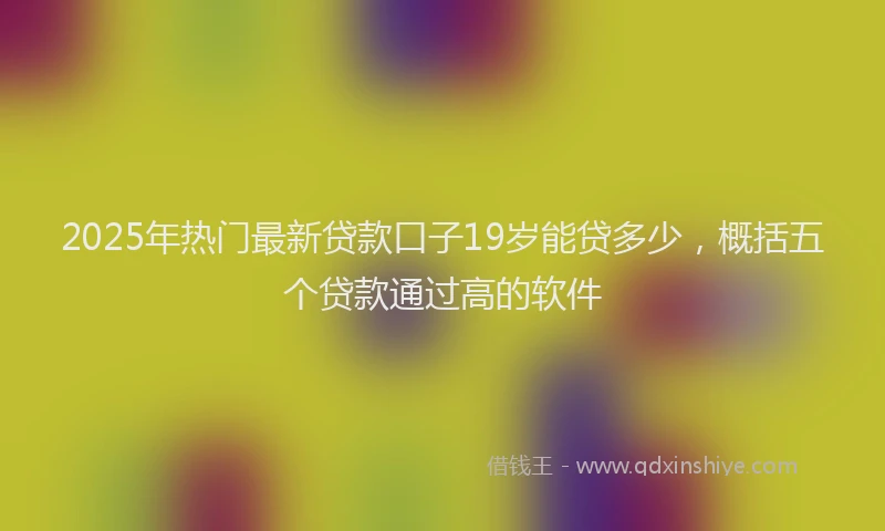 2025年热门最新贷款口子19岁能贷多少，概括五个贷款通过高的软件