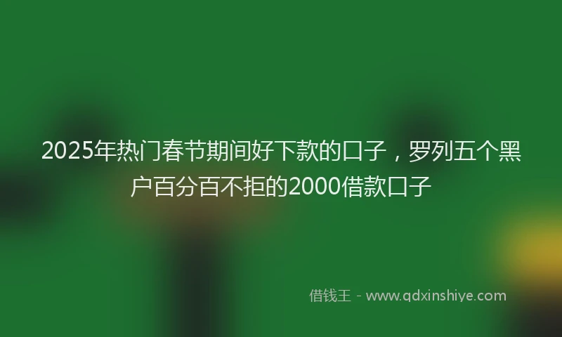 2025年热门春节期间好下款的口子，罗列五个黑户百分百不拒的2000借款口子