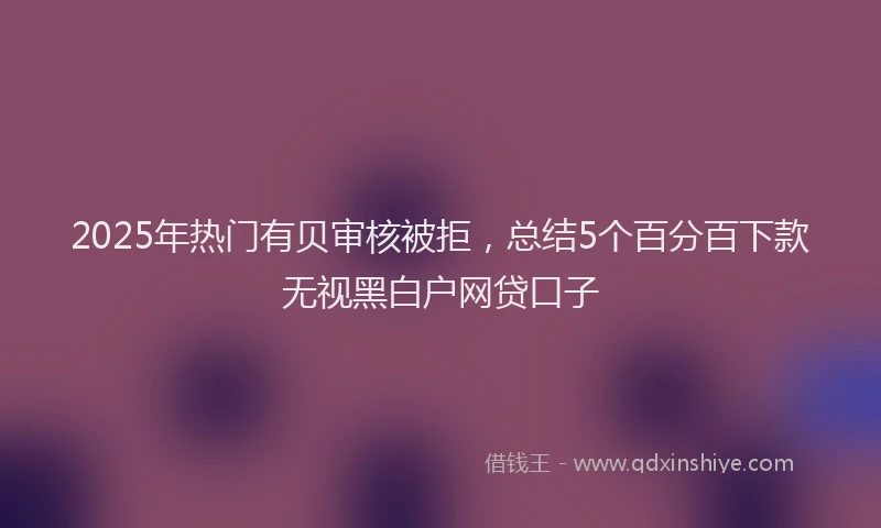 2025年热门有贝审核被拒，总结5个百分百下款无视黑白户网贷口子
