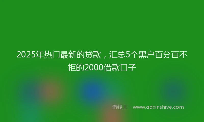 2025年热门最新的贷款，汇总5个黑户百分百不拒的2000借款口子