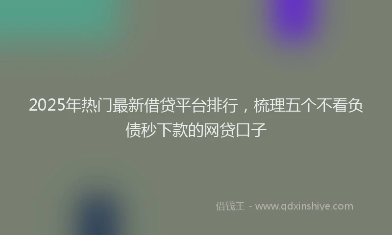 2025年热门最新借贷平台排行，梳理五个不看负债秒下款的网贷口子