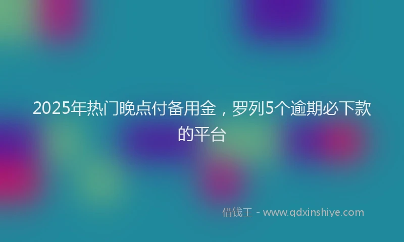 2025年热门晚点付备用金，罗列5个逾期必下款的平台