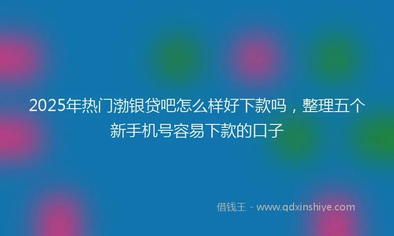 2025年热门渤银贷吧怎么样好下款吗，整理五个新手机号容易下款的口子