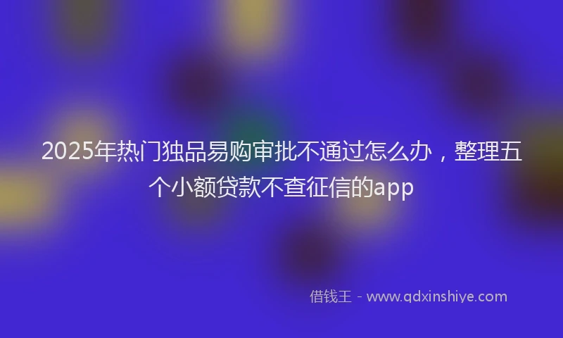 2025年热门独品易购审批不通过怎么办，整理五个小额贷款不查征信的app