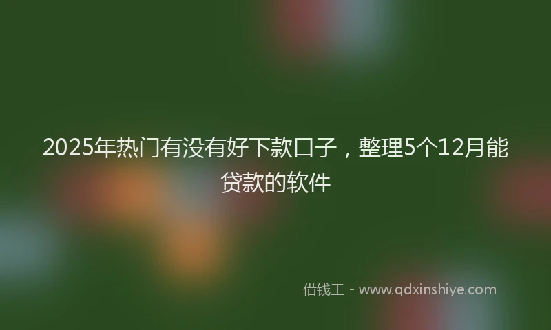 2025年热门有没有好下款口子，整理5个12月能贷款的软件