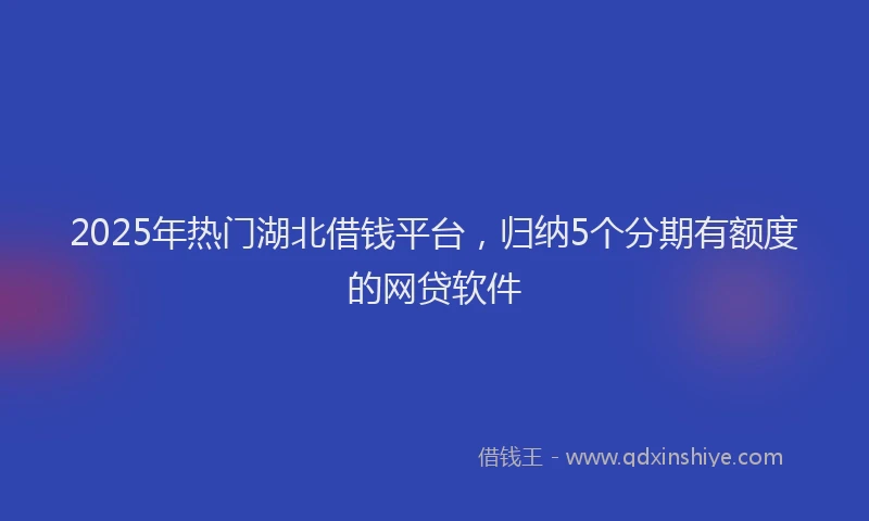 2025年热门湖北借钱平台，归纳5个分期有额度的网贷软件