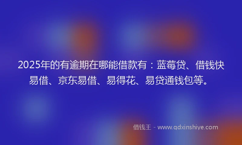 2025年的有逾期在哪能借款有：蓝莓贷、借钱快易借、京东易借、易得花、易贷通钱包等。