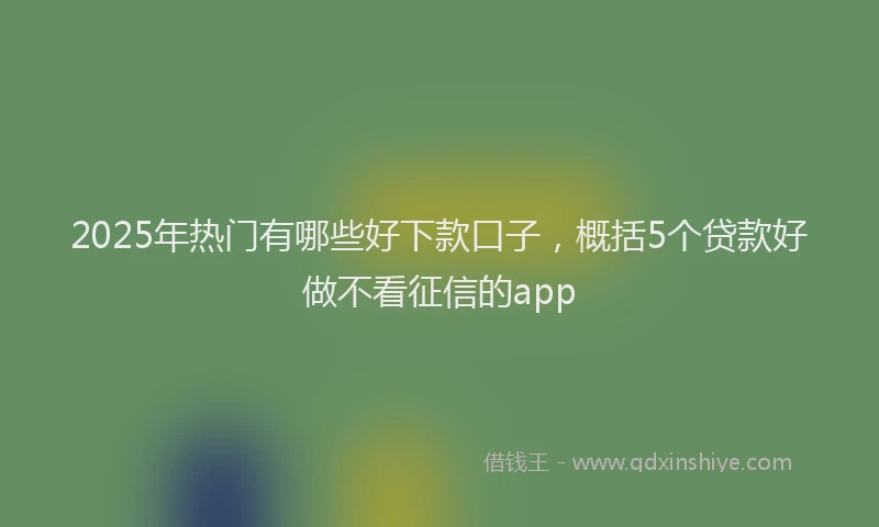 2025年热门有哪些好下款口子，概括5个贷款好做不看征信的app