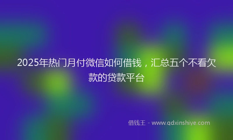 2025年热门月付微信如何借钱，汇总五个不看欠款的贷款平台
