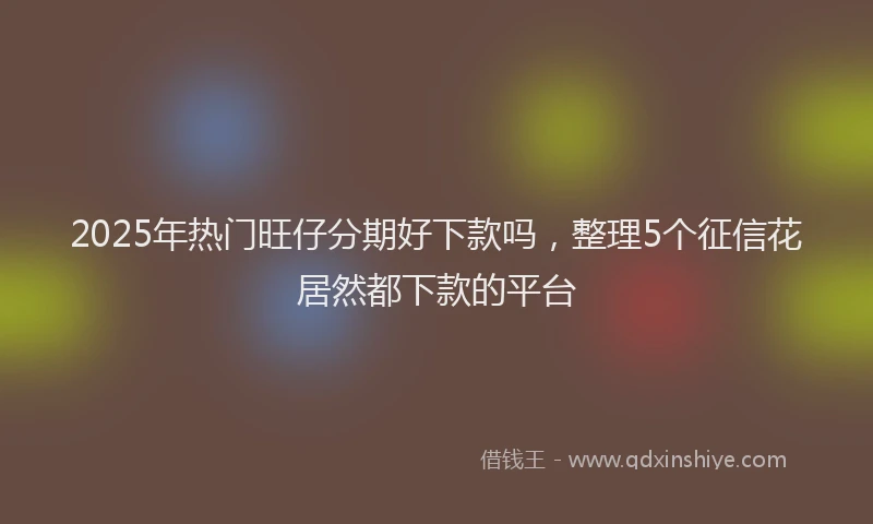 2025年热门旺仔分期好下款吗，整理5个征信花居然都下款的平台